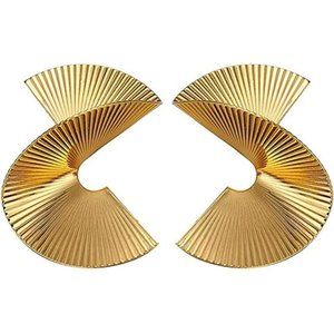Gold Geometric Earrings Exaggerated Statement Earrings Punk Stylish Sectored